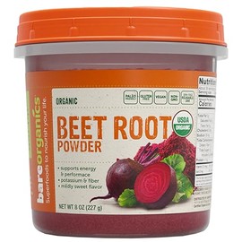 BareOrganics Beet Root Powder – Organic Superfood Dietary Supplement, Vegan, USDA Certified Organic, Non-GMO, Gluten-Free, Pure Beta Vulgaris Beetroot - 8 oz