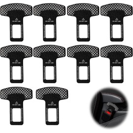 10 Piezas Protectores Decorativos para Puerto de Cinturón de Seguridad, Tapa Antipolvo con Diseño de Fibra de Carbono, Accesorio Interior Universal para Coche, Auto, Camioneta