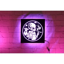 Led Custom Signs - Alien - Area 51 - Beer Sign - Led - Customized - non neon - 12x12" - Color-Changing - Remote Control - Lighted Bar Decor for Home Bar, Man Cave - Handmade