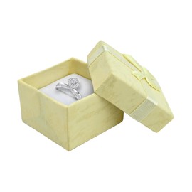 Jewellery Gift Boxes With Bow Knot and Lids for Rings, Earrings, and Presents - Small Kraft Jewelry Boxes for Gifting (Yellow)