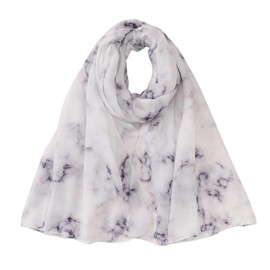 MUDNAAZ Marble Satin Silk Hijab, Luxury Scarf for Muslim Women, Shawl (Bkack & White)