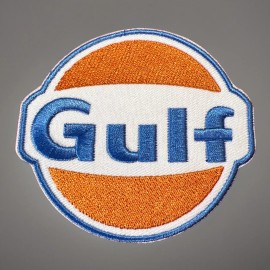 Unbranded  Gulf Oil Gasoline Embroidered Iron-On Patch Racing Car Mechanic Gas Station