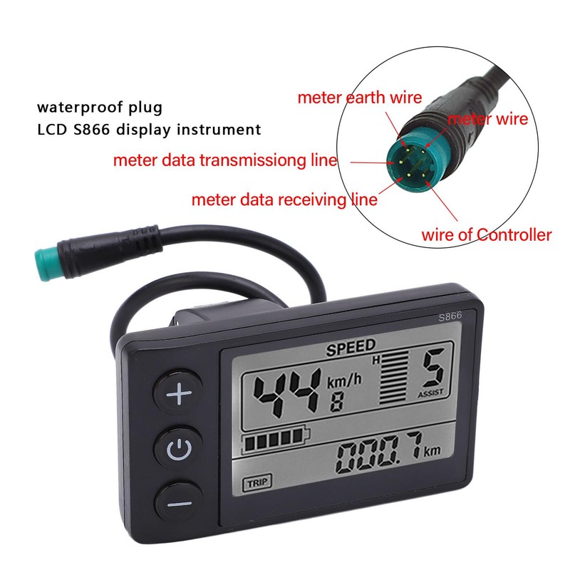 BAOFUYA Electric Bicycle LCD Display 24 V 36 V 48