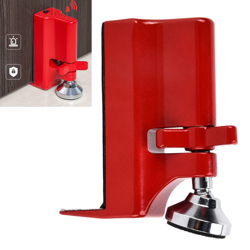 Portable Door Stopper Lockdown Brace 80dB Alarm for Home Apartment