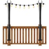 2 Pack String Light Poles for Deck, 5Ft Heavy-Duty Metal