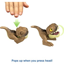 Jurassic World Dominion Uncaged Wild Pop Ups Dinosaur Toys, 4 Pack Collectible Figures, Manually Activated