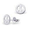 Peace Sign Stud Earrings 925 Sterling Silver