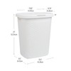 Mind Reader Slim Laundry Hamper with Lid, 50L Clothes Basket,