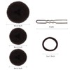 3 Piece Doughnut Hair Bun Maker Set with 2 Elastic