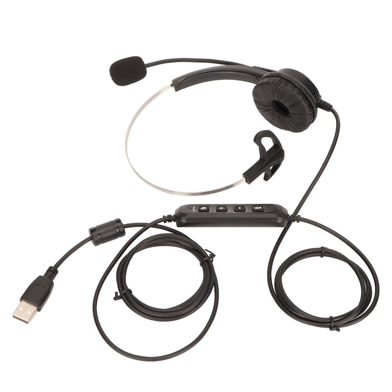 USB Business Headset Noise Reduction Single Sided Ear Headphone Supports