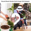 Round Shank Garden Earth Auger Drill Adapter,2 Slots and 2