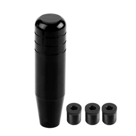 Weighted shift knob + gear knob, universal aluminium alloy car manual gear knob, handle, gear lever, 13 cm (black)