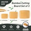 Bamboo Cutting Board Set Non Slip Feet with Holder Over