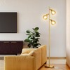 QiMH Tree Floor Lamp with 3 Globe Dimmable, Industrial Standing
