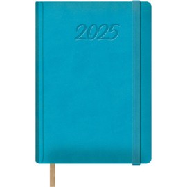 Dohe - 2025 Diary - Day by Page, A5 Size (15 x 21 cm), 12 Months January to December, Leatherette Hardcover, Planner in Spanish, Office Supplies - SAMBA Turquoise