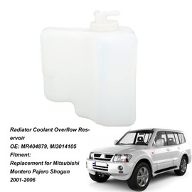 Qiilu Radiator Coolant Overflow Reservoir Expansion Recovery Tank MR404879 MI3014105 Replacement for Montero Pajero Shogun 2001-2006