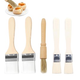lrgnixs Pastry Brush, 5 Pieces Wooden Cooking Brush Set for Baking, Grilling, Food Grade Pastry Brush for Applying Oils, Glazes, Milk and Egg Yolks, Oil Brush for Cooking, Pastry, BBQ