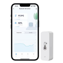 Bluetooth Thermometer Hygrometer Wireless Temperature Sensor Humidity Sensor with Notification for Nursery Terrarium Greenhouse (Pack of 1)