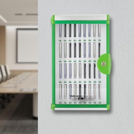 QUSKLISU 36 Slots Cell Phone Locker, Portable Phone Storage Cabinet with Key Lock, Wall Mounted Aluminum Alloy Mobile Phone Storage Box for School, Classroom, Office,Exam