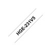 Brother HGe-231V5 Labelling Tape Cassette, Value Pack, Black on White,