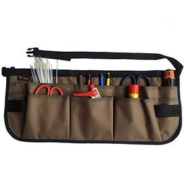 ZOJO Heavy Duty Waxed Canvas Work Apron with Tool Pockets (Small Size, Coffee)