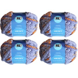 MSD&FT 4 Skeins Chunky Chenille Yarn Blanket Yarn (202406)