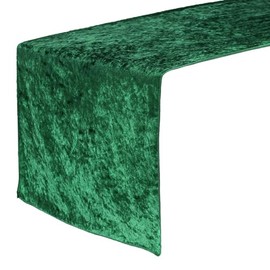 YOUR CHAIR COVERS - 14 x 108 inch Velvet Table Runner - Emerald Green, Velvet Table Runners for Weddings, Events, Hotels and Catering Services