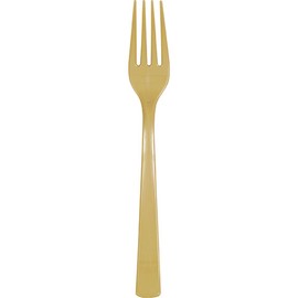 Unique Gold Solid Plastic Forks (18ct) - Durable & Elegant Party Cutlery - Perfect For Parties, Picnics & Every Occasion