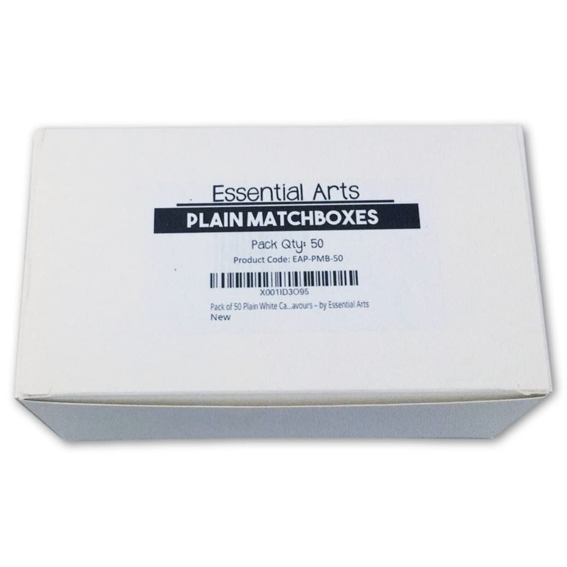 Pack of 50 Plain White Card Craft Matchboxes for Arts,