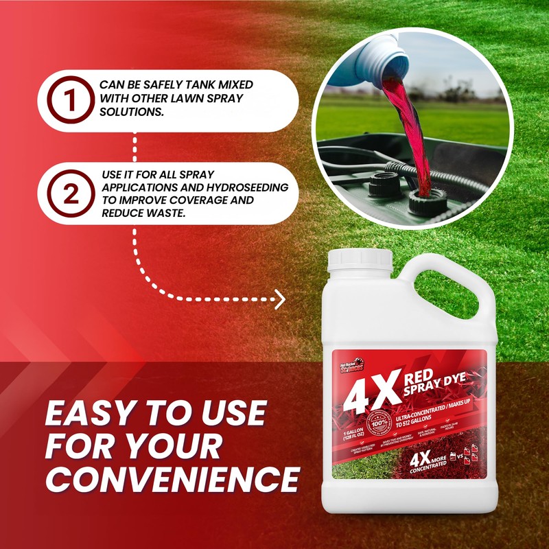 1 Gallon 4X Red Spray Dye - Makes 512 Gallons