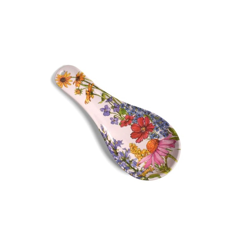 Bamboo Table Wildflowers Spoon Rest, Made of Eco-Friendly Bamboo Composite