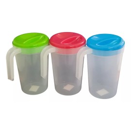 Plasticocina Set 3 Jarras De Plástico Con Tapa De Color 4 Litros