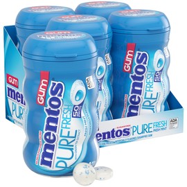 Mentos Sugar Free Gum with Xylitol, Fresh Mint, 50 Piece Bottle (4 Pack)