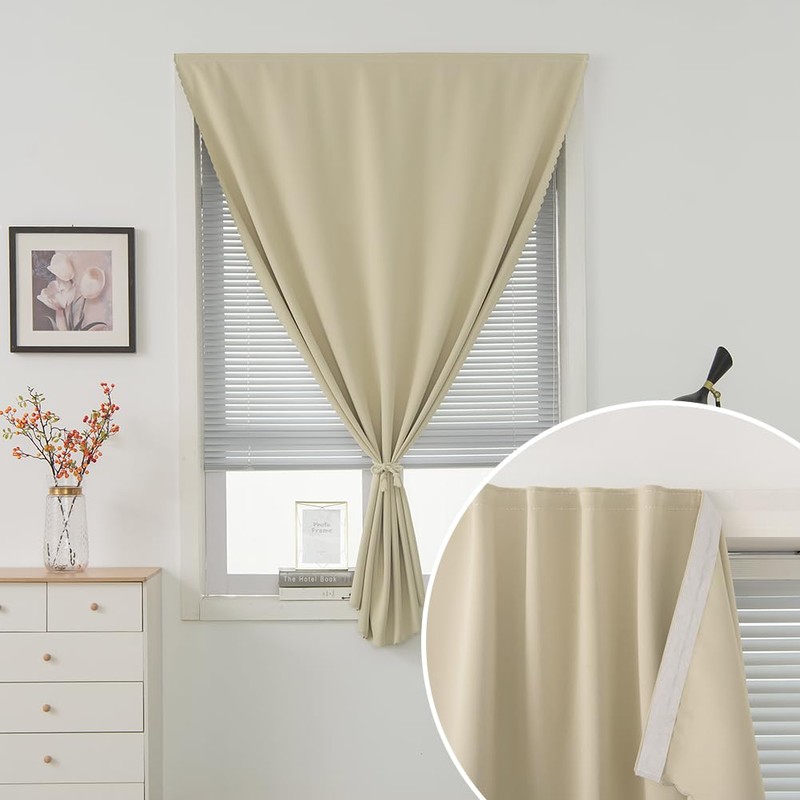 Self Adhesive Portable Blackout Curtains for Bedroom Easy to Install