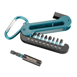 Makita E-12005 Impact Black Bit Set 10-Piece with Carabiner, PH, PZ, T Bits 25 mm