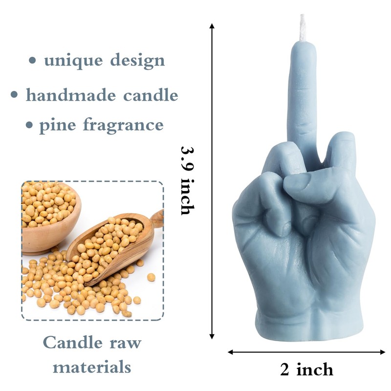 6sisc 中指 香り付きキャンドル デンマーク パステル ルーム エステティック パインの香り アロマテラピー 天然大豆ワックス