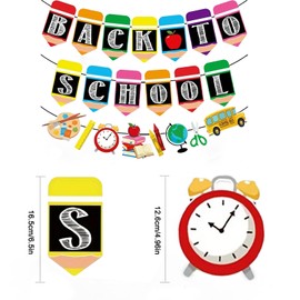 Neyeidru 3pcs Back to School Banner Decorations Welcome Back Banner Decor for Classroom Office Hallway for Children Kids Celebrating First Day of School Party Decor