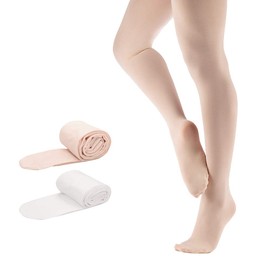 Tancefai Children's Ballet Tights Girls Tights Dance Tights for Children Girls and Women, White, apricot