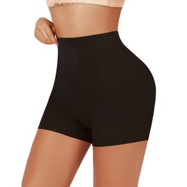 JELLYOGA Seamless Shaping Shorts for Women Tummy Control Shapewear Underwear Slip Shorts Under Dress Shaper Panties Boyshorts (Black, Medium)