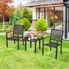 Yaheetech Outdoor Side Table, Small Metal Square Side Table, Easy