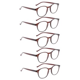 NORPERWIS 5 Pairs Reading Glasses - Standard Fit Spring Hinge Readers Glasses for Men and Women (5 Pack Brown-2, 2.50)