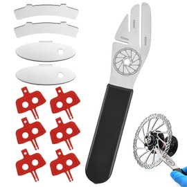 GOTRUST Bicycle Brake Discs Straightening Tool, Bicycle Disc Brake Tool with 4 Spacers Disc Brake Adjustment, 6 Disc Brakes Protection, Brake Disc Adjuster