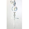 Rear View Mirror Car Accessory Ornament: Silvery Religious Christian Cross