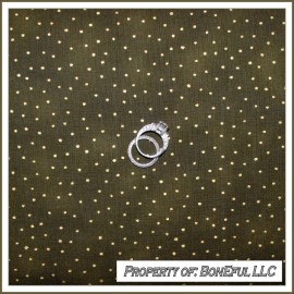 P&B, Studio BonEful Fabric FQ Cotton Quilt Green Hunter Gold Metallic Dot Xmas Tree Forest S