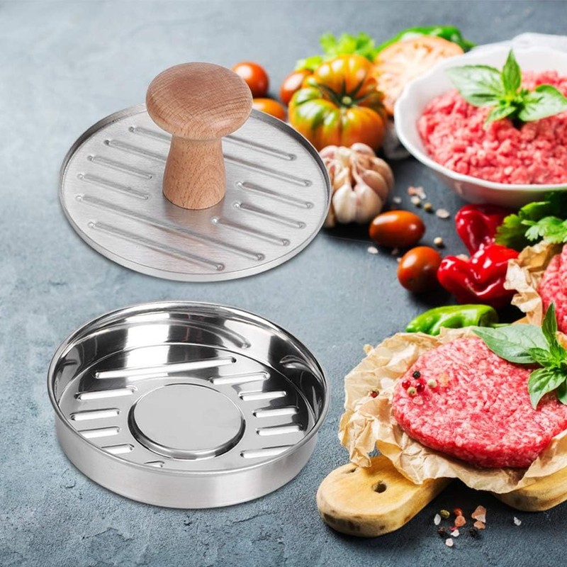 Fdit - Juego de 2 moldes antiadherentes para hamburguesas de