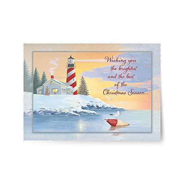 Red Farm Studios Designer Greetings Boxed Christmas Cards, Snowy Lighthouse