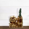 Muna Maceta De Cerámica Buda Dorado Decoración Cactus Bambú