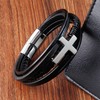 NEHZUS Faith Bracelet for Men for Men Cross Leather and