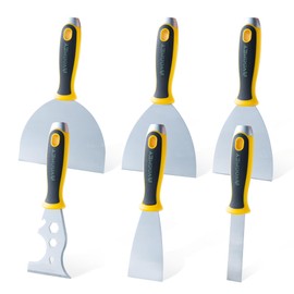 VOOMEY Putty Knife Set, Drywall Knife,6PCS 420 Stainless Steel Paint Scraper Tools, Metal Scraper, Used for Renovating Old Walls, Applying Putty, Removing Wallpaper, Etc