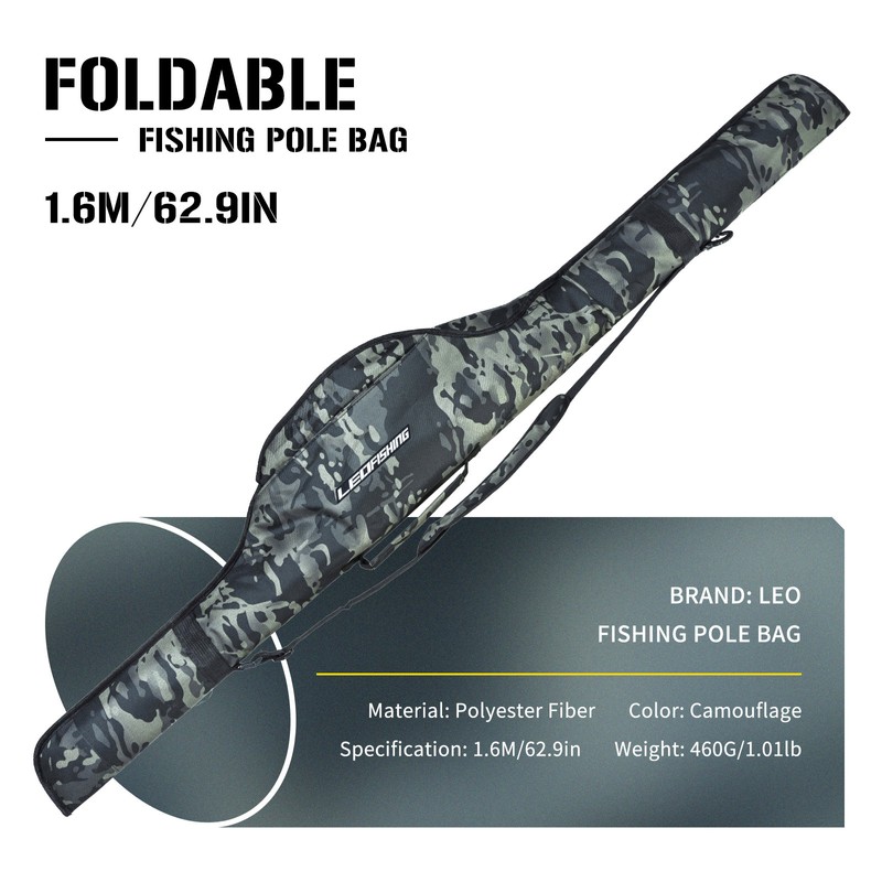 Foldable Fishing Pole Bag Fishing Tackle Storage Bags Portable Fishing